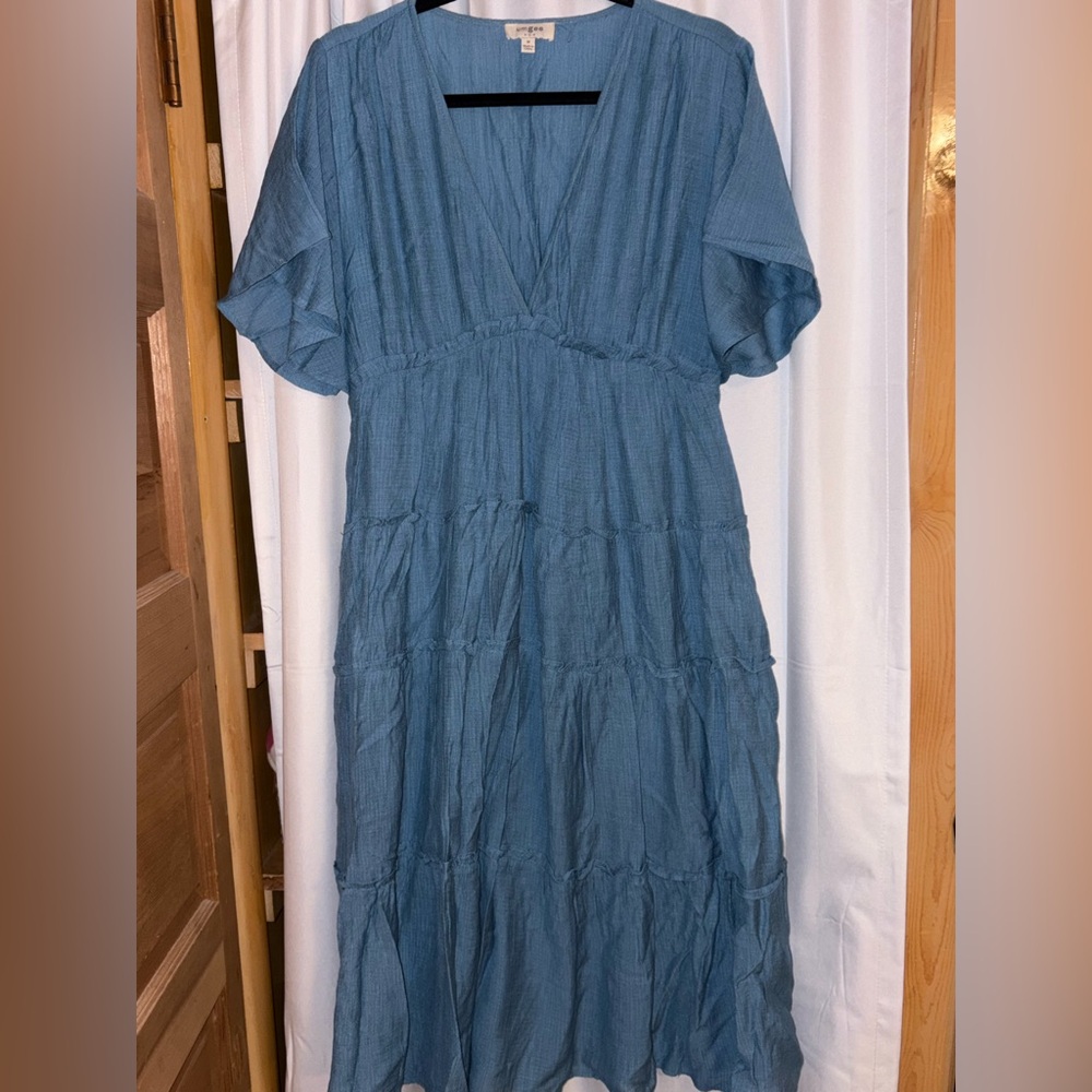 Umgee Sky Blue Tiered Maxi Dress